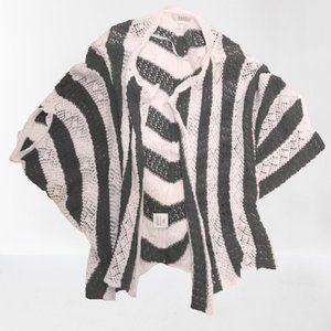 Route 66 Knit Open Front Striped Cardigan